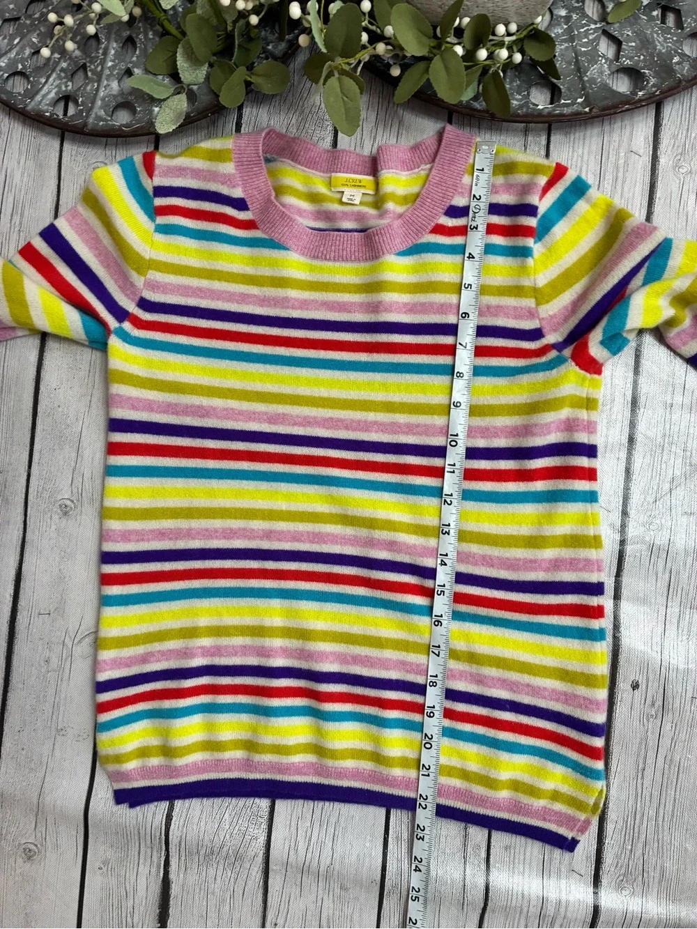 J. Crew Rainbow Stripe Cashmere Sweater